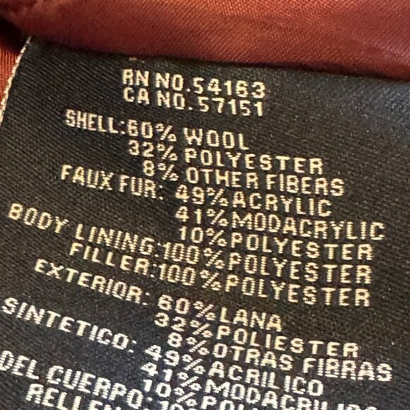 Tommy Hilfiger Womens Wool Blend Coat With Faux Fur Hood Size Medium - Picture 11 of 12